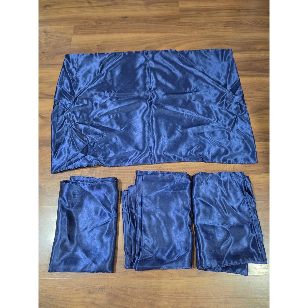 Satin Pillowcase Set 4 Pack Standard Navy Blue New Silky Bedding
